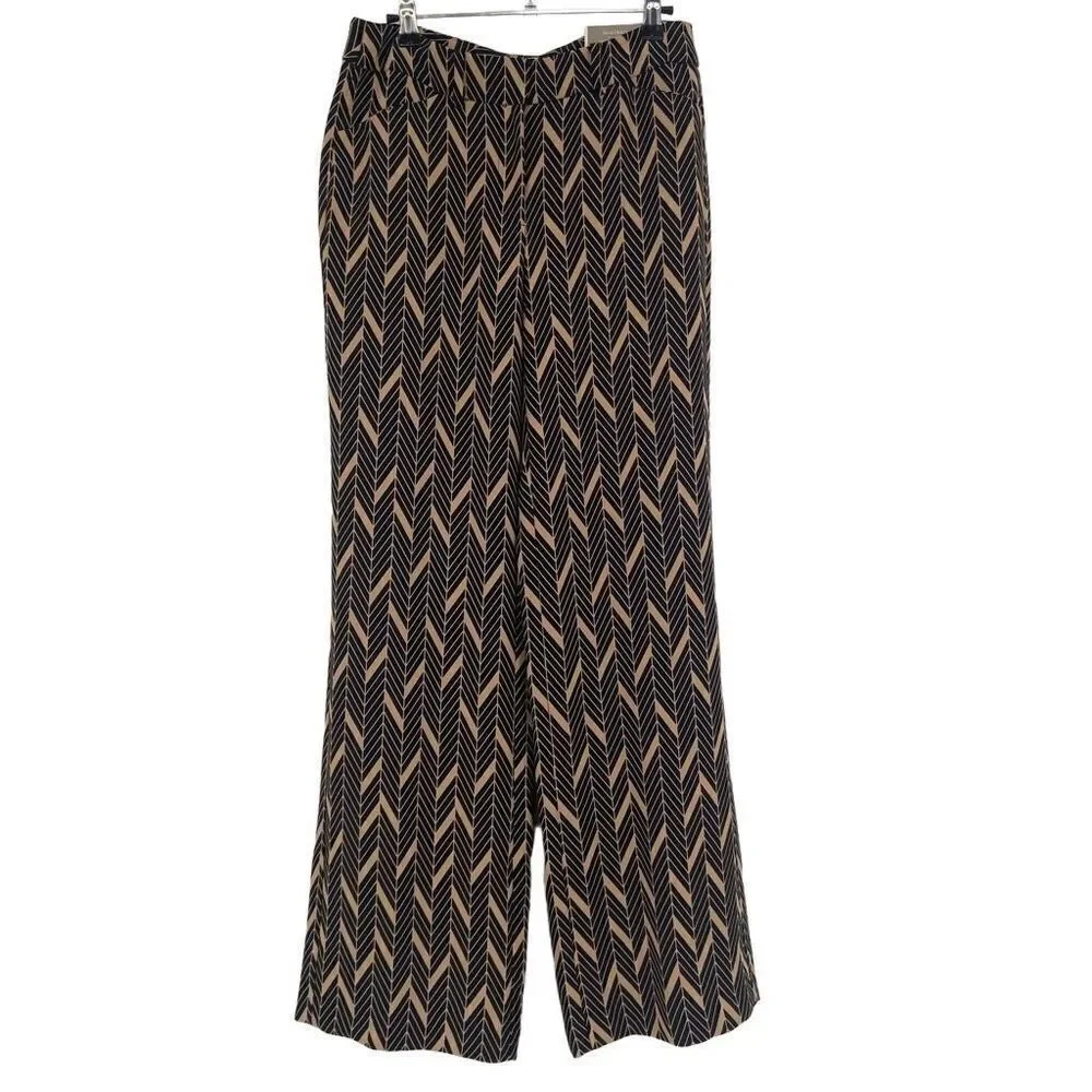 Chico’s Elevated Mitre-Print Wide-Leg Pants Size 2 NWT‎